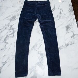 Girls Hanna Andersson Ribbed Velour Navy Blue Leggings Size 12